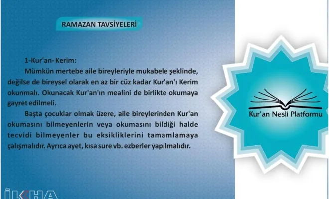 Kur'an Nesli Platformu'ndan Ramazan ayı için on altın öğüt 