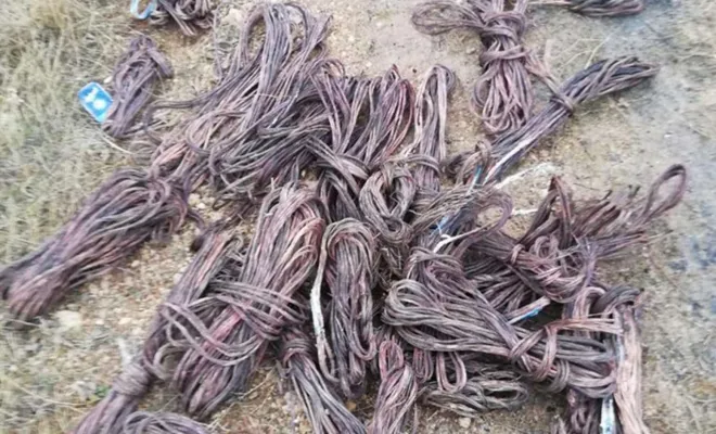 Bir inşaattan 350 kilo bakır kablo çalan hırsız yakalandı