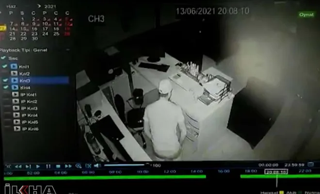 Bir gecede aynı işyerine 2 kez giren hırsızlar kameralara yakalandı