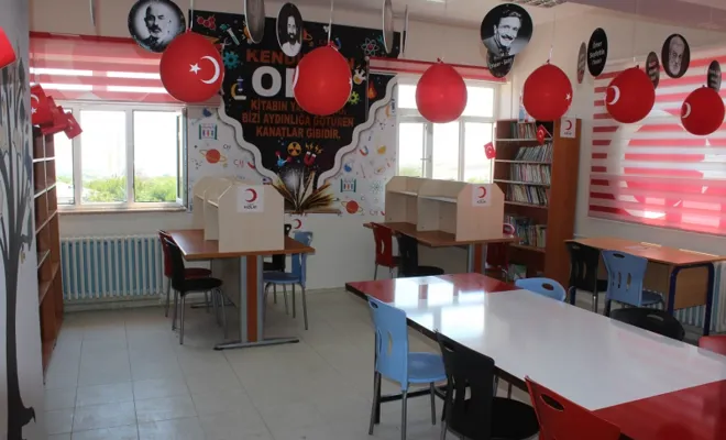  Kızılay Kovancılar Şubesi Ekinözü Köyünde Kütüphane açtı