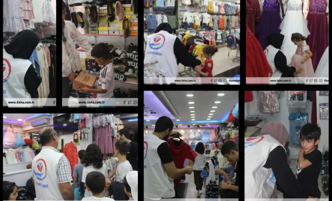 Yetimler Vakfı Elazığ ve Palu`da bayram öncesi yetimleri giydirdi 