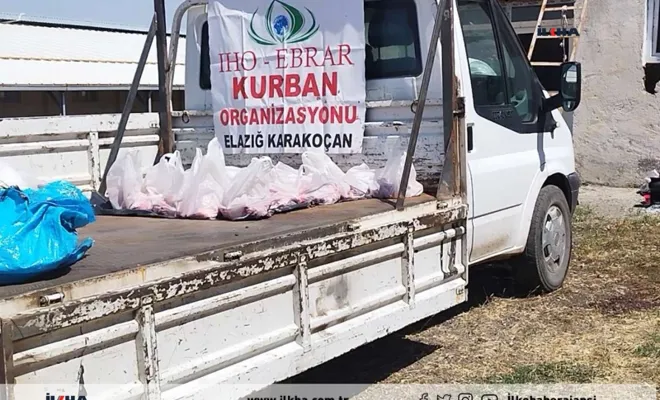 İHO EBRAR Elâzığ'da kurban eti dağıttı 