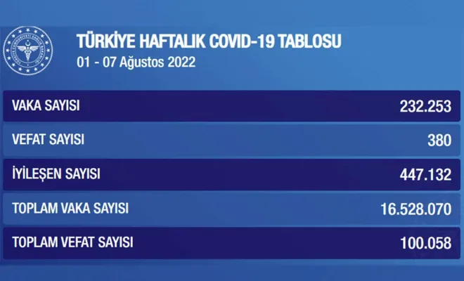 Sağlık Bakanlığı haftalık Coronavirus tablosunu açıkladı 