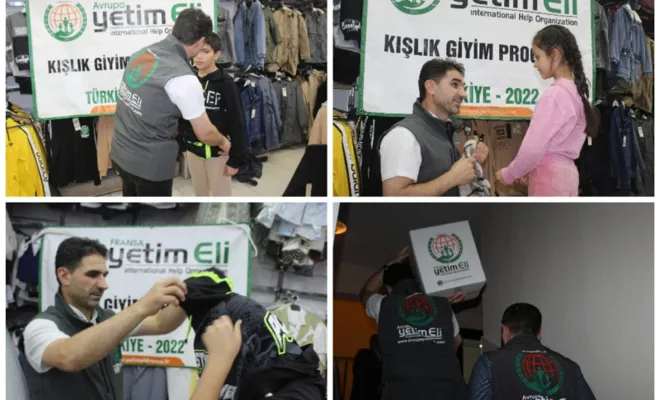 Avrupa Yetim Eli Elazığ'da yetimleri giydirip gıda paketi dağıttı  