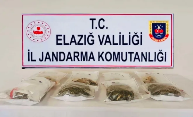 Elazığ’da 8 kilo 700 gram uyuşturucu ele geçirildi